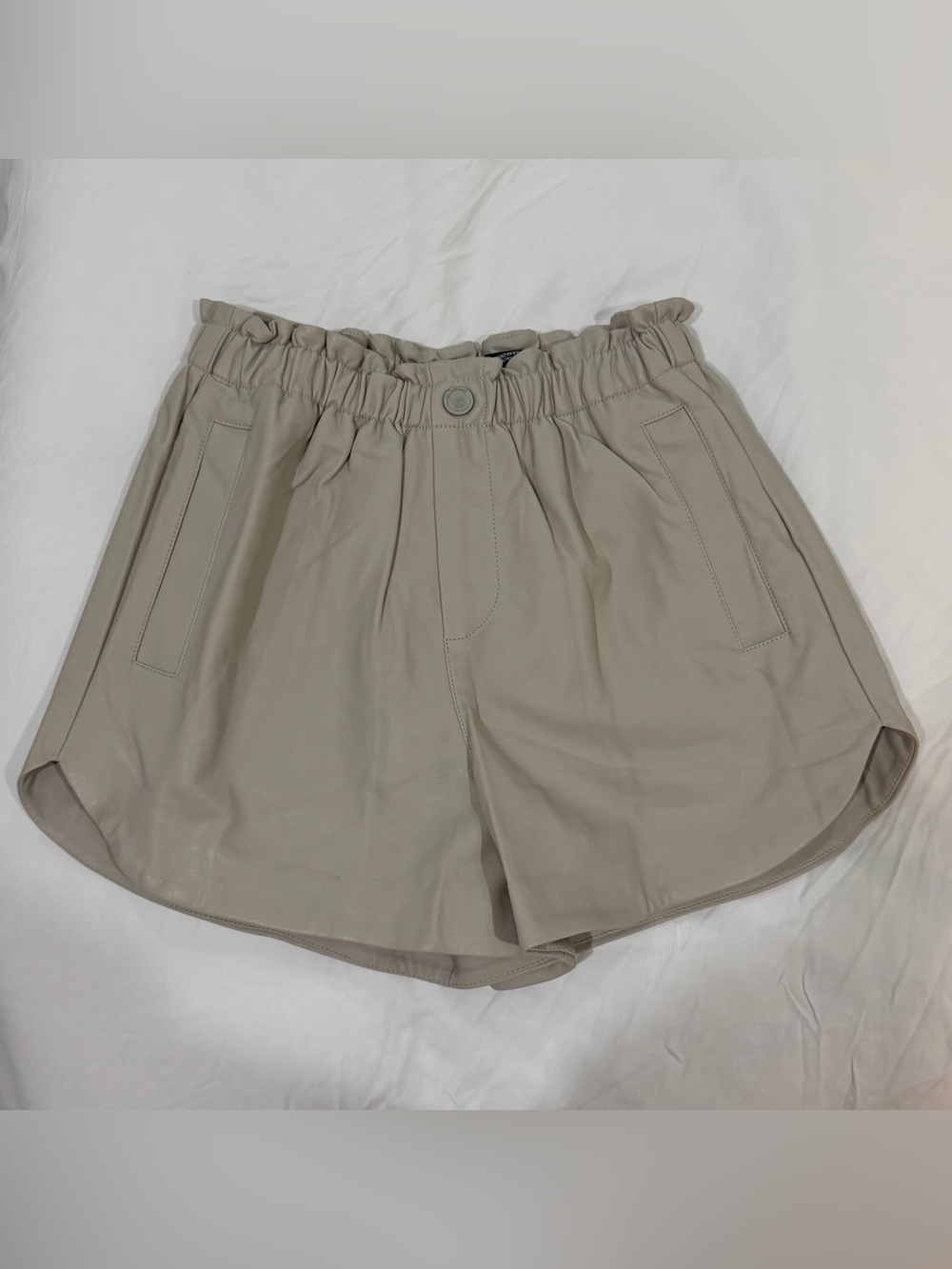 BlankNYC faux leather shorts in creamy beige